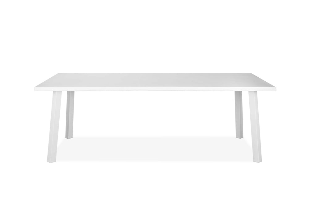 Homeroots 87" White Aluminum Outdoor Dining Table  Aluminum 372204