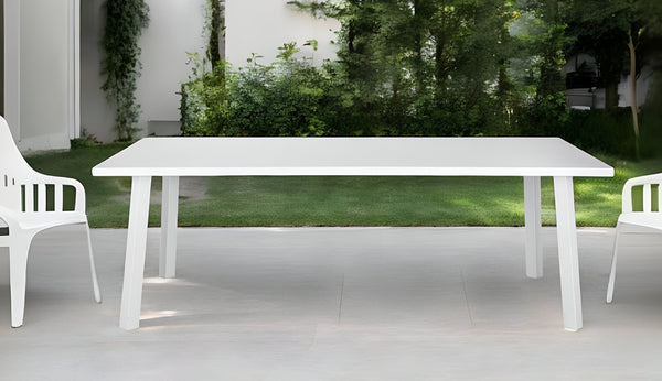 Homeroots 87" White Aluminum Outdoor Dining Table  Aluminum 372204