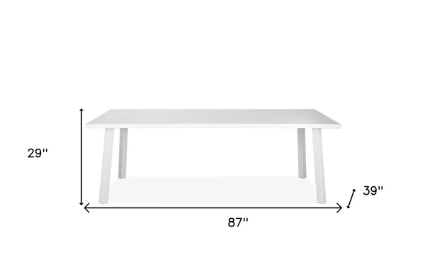 Homeroots 87" White Aluminum Outdoor Dining Table  Aluminum 372204