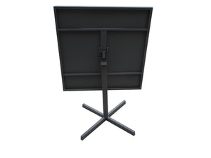 Homeroots 32" Gray Square Aluminum Pedestal Base Dining Table   372206