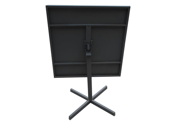 Homeroots 32" Gray Square Aluminum Pedestal Base Dining Table   372206