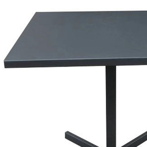 Homeroots 32" Gray Square Aluminum Pedestal Base Dining Table   372206
