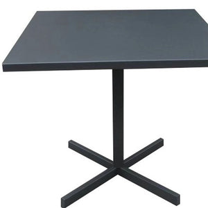 Homeroots 32" Gray Square Aluminum Pedestal Base Dining Table   372206