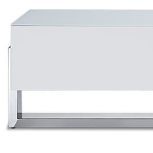 Homeroots 91 X 18 X 19 White Stainless Steel Tv Unit  Stainless Steel 372207