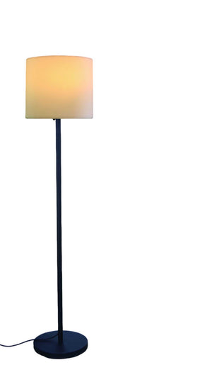 HomeRoots 60" Elegant Black and White Floor Lamp with Soft Drum Shade - Perfect for Living Room & Reading Nook 372228
