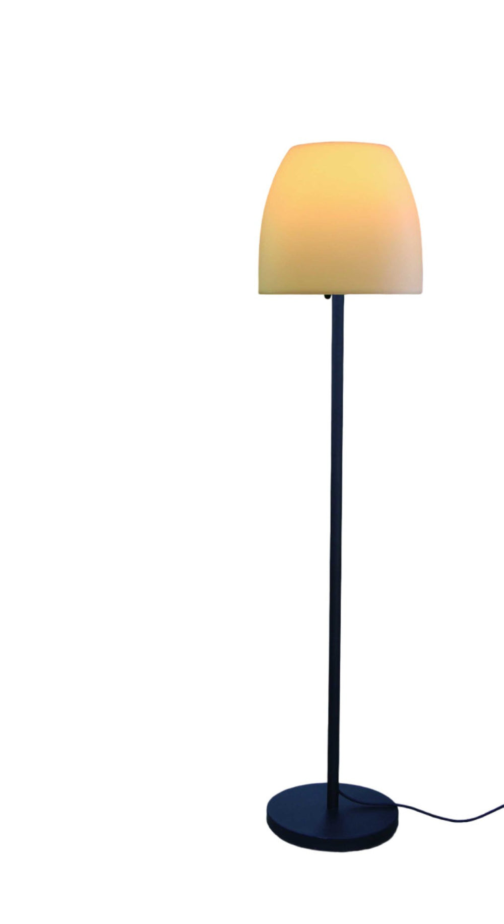 HomeRoots 60" Elegant Black and White Floor Lamp with Dimmable White Bowl Shade for Modern Living Spaces 372229