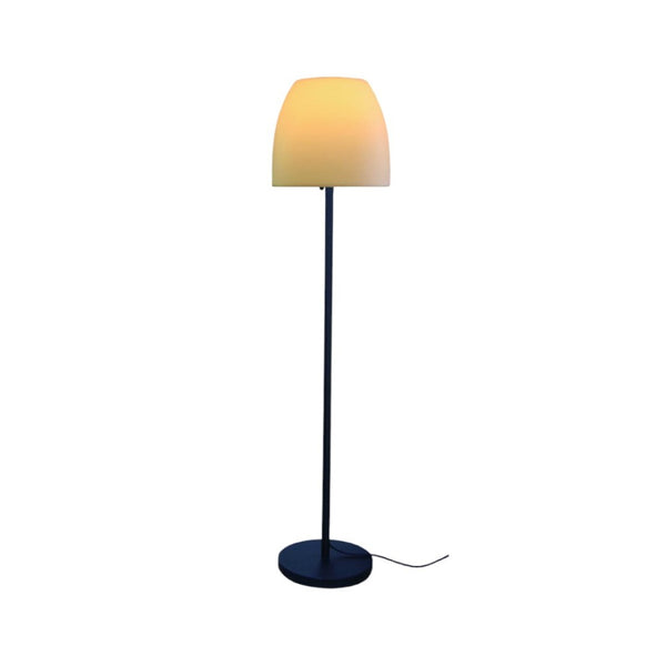HomeRoots 60" Elegant Black and White Floor Lamp with Dimmable White Bowl Shade for Modern Living Spaces 372229
