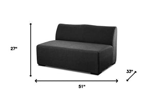HomeRoots 51" Charcoal Loveseat - Chic Contemporary Tuxedo Design for Small Spaces, Comfort & Durability Combined 372232