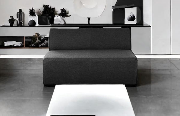HomeRoots 51" Charcoal Loveseat - Chic Contemporary Tuxedo Design for Small Spaces, Comfort & Durability Combined 372232
