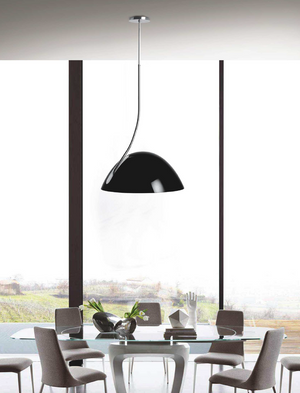 Homeroots 19 X 19 X 40.5 Black Aluminum Pendant Lamp   372242