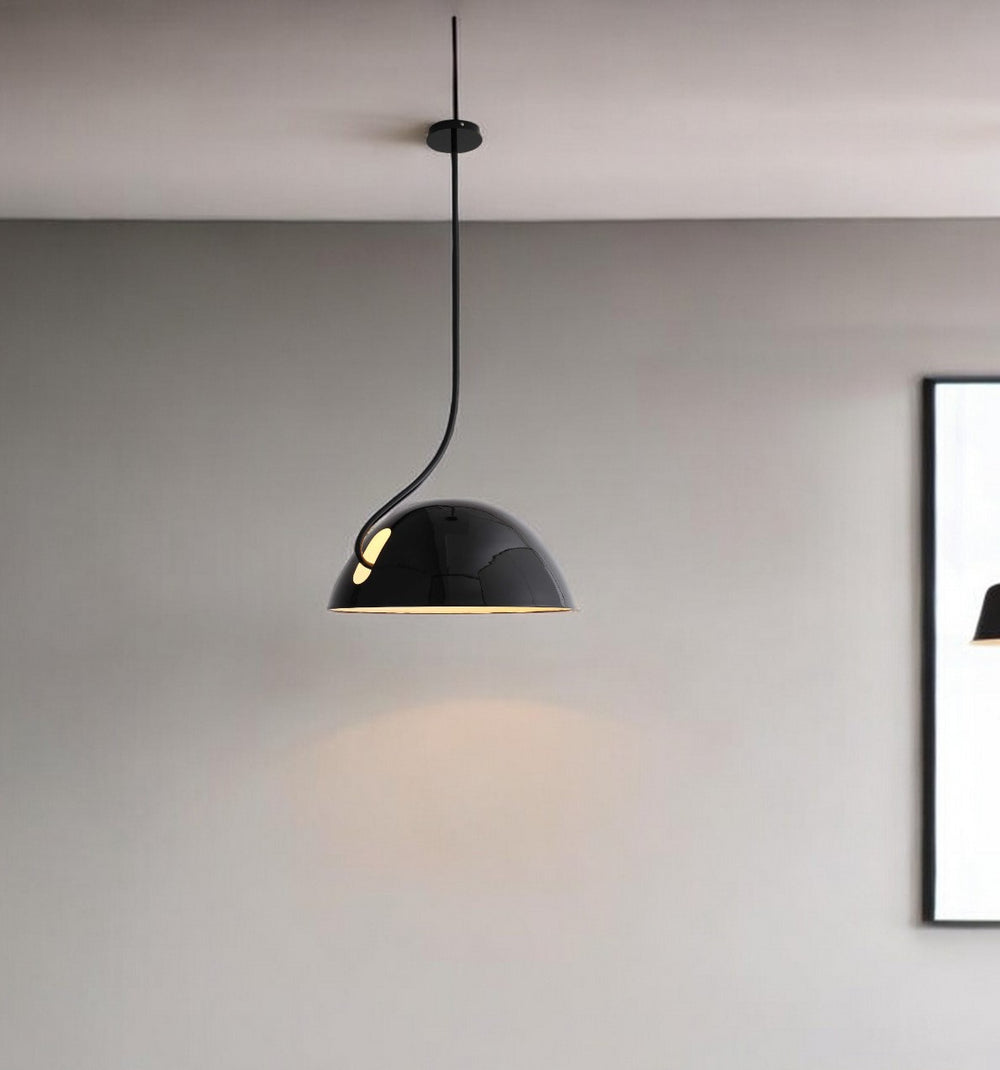 Homeroots 19 X 19 X 40.5 Black Aluminum Pendant Lamp   372242