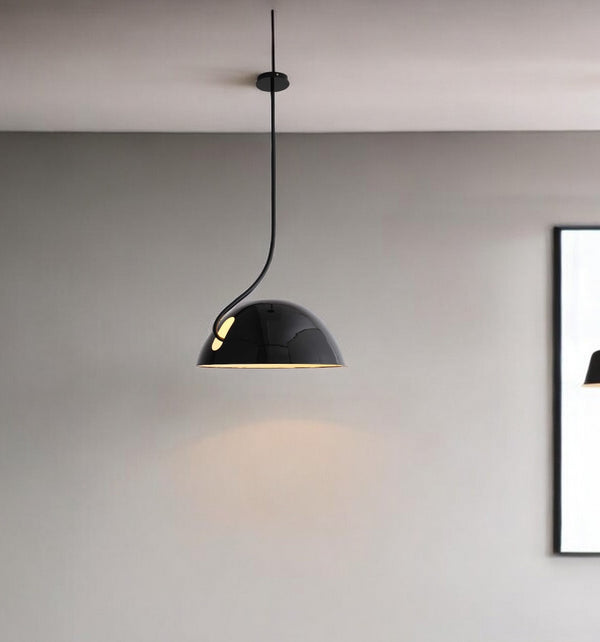 Homeroots 19 X 19 X 40.5 Black Aluminum Pendant Lamp   372242