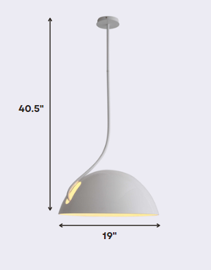 Homeroots 19 X 19 X 40.5 White Aluminum Pendant Lamp   372243