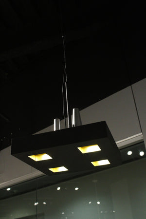Homeroots 14 X 14 X 59 Black Stainless Steel Pendant Lamp   372244