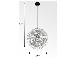 Homeroots 17 X" 17" Stainless Steel Pendant Lamp   372245