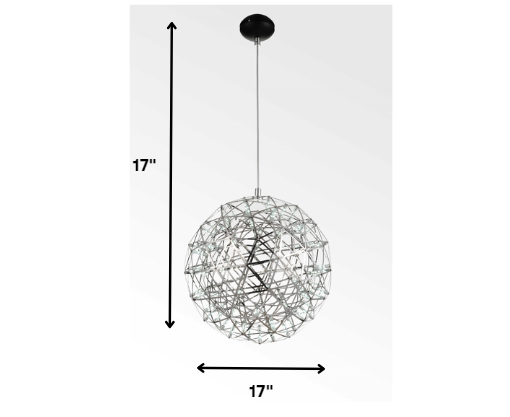 Homeroots 17 X" 17" Stainless Steel Pendant Lamp   372245