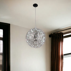 Homeroots 17 X" 17" Stainless Steel Pendant Lamp   372245