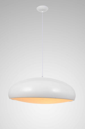 Homeroots 23.5 X 23.5 X White Aluminum Pendant Lamp   372246