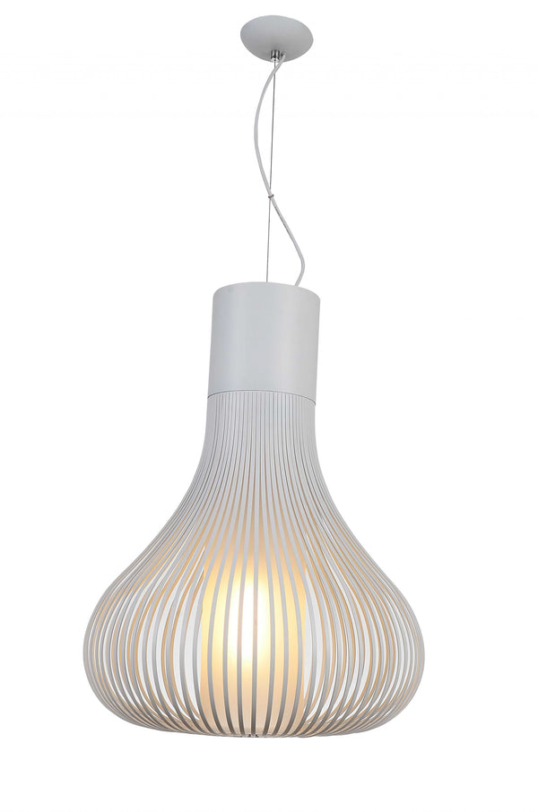 Homeroots 20 X 20 X 26 White Carbon Steel Pendant Lamp   372248