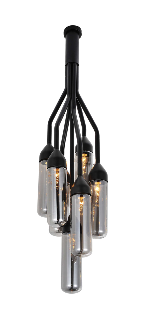 Homeroots Shaded Empire Six Light Metal And Glass Flush Ceiling Light With Clear Shades   372250