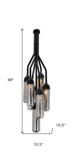 Homeroots Shaded Empire Six Light Metal And Glass Flush Ceiling Light With Clear Shades   372250