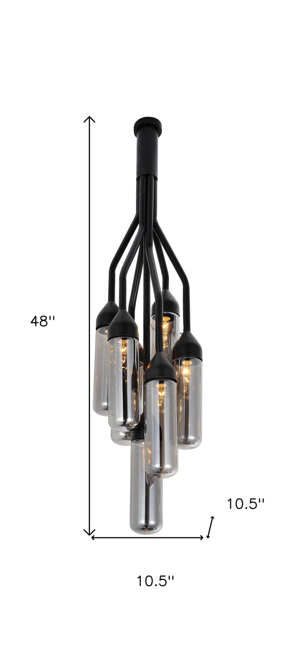 Homeroots Shaded Empire Six Light Metal And Glass Flush Ceiling Light With Clear Shades   372250