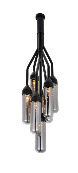 Homeroots Shaded Empire Six Light Metal And Glass Flush Ceiling Light With Clear Shades   372250