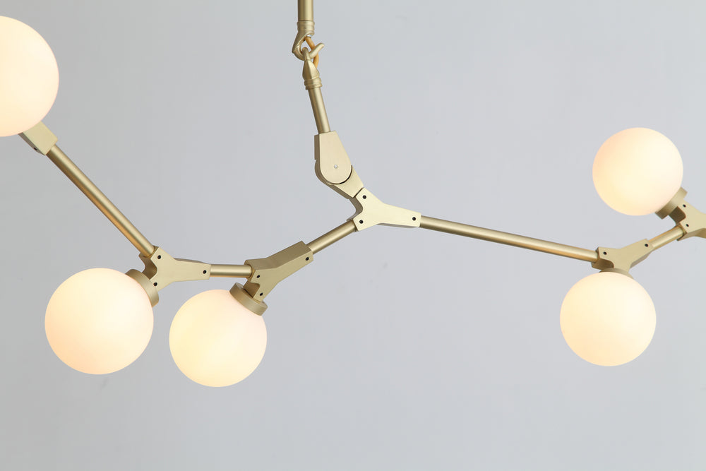 Homeroots 90.5 X 18 X 17 Black White Iron Glass Pendant Lamp   372252