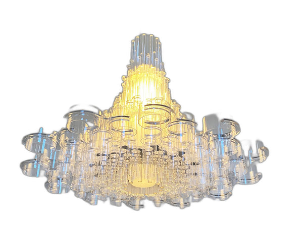 Homeroots 39 X 39 X 70 White Acrylic Pendant Lamp   372253