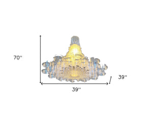 Homeroots 39 X 39 X 70 White Acrylic Pendant Lamp   372253
