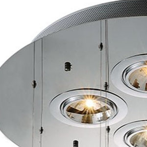 Homeroots Clear Candle Style Four Light Metal And Glass Ceiling Light   372254