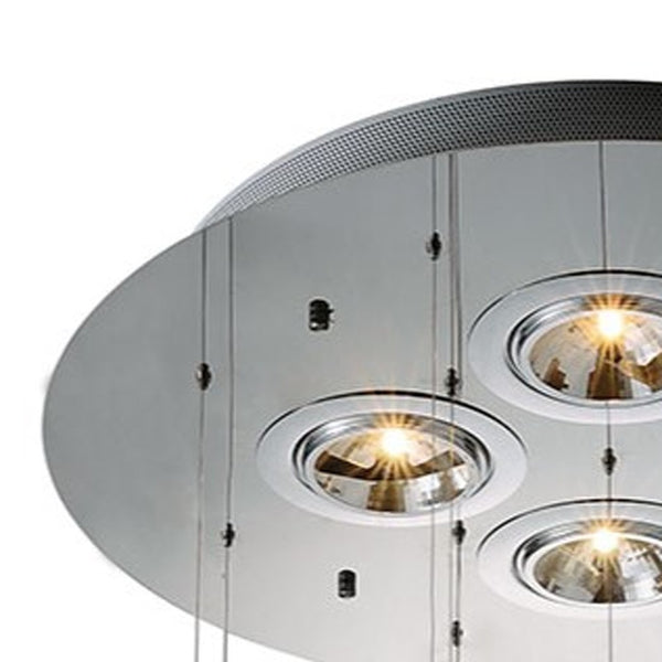 Homeroots Clear Candle Style Four Light Metal And Glass Ceiling Light   372254