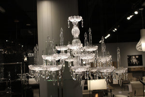 Homeroots 33 X 33 X 55 Clear Crystal Glass Pendant Lamp   372255