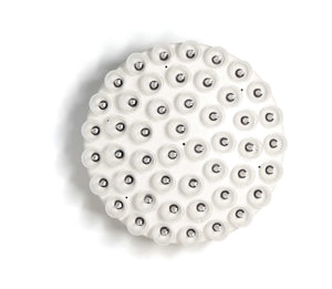 Homeroots 29 X 29 X 7 White Glass Metal Pendant Lamp   372256