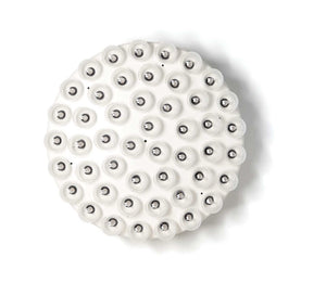 Homeroots 29 X 29 X 7 White Glass Metal Pendant Lamp   372256