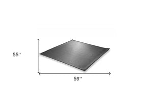 Homeroots 5' Charcoal Square Indoor Outdoor Area Rug  Textiline 372258