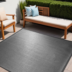Homeroots 5' Charcoal Square Indoor Outdoor Area Rug  Textiline 372258