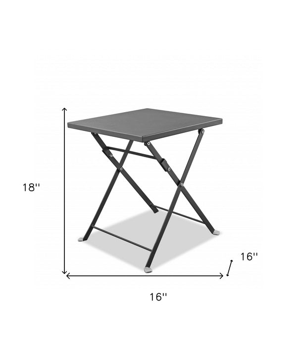 Homeroots 18" Gray Stainless Steel Square End Table   372275