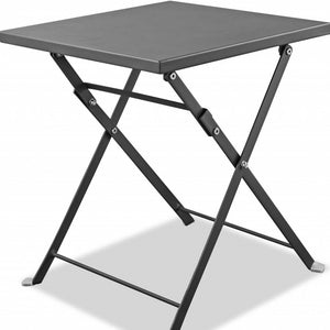 Homeroots 18" Gray Stainless Steel Square End Table   372275