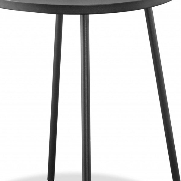 Homeroots 25" Gray Stainless Steel Round End Table   372276