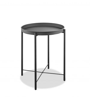 Homeroots 21" Gray Aluminum Round End Table   372277