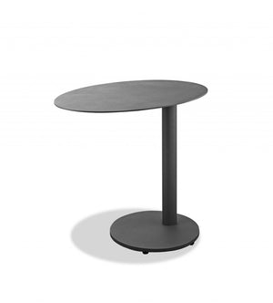 HomeRoots 20" Gray Oval Aluminum Outdoor Side Table - Stylish, Weather-Resistant Accent for Any Space! 372280