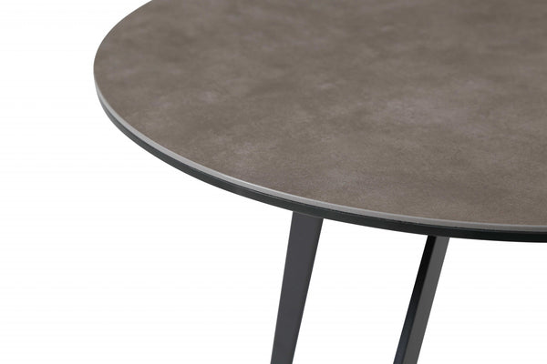 Homeroots 20" Black And Gray Ceramic Round End Table   372283