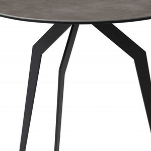 Homeroots 20" Black And Gray Ceramic Round End Table   372283