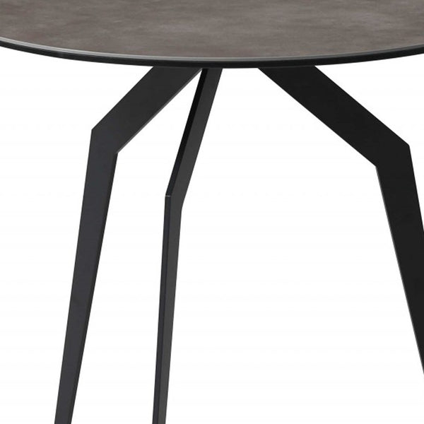 Homeroots 20" Black And Gray Ceramic Round End Table   372283