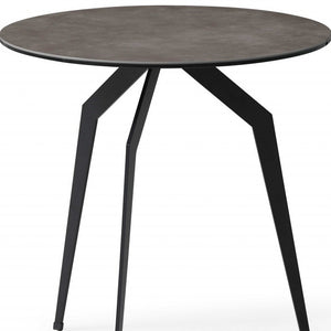 Homeroots 20" Black And Gray Ceramic Round End Table   372283