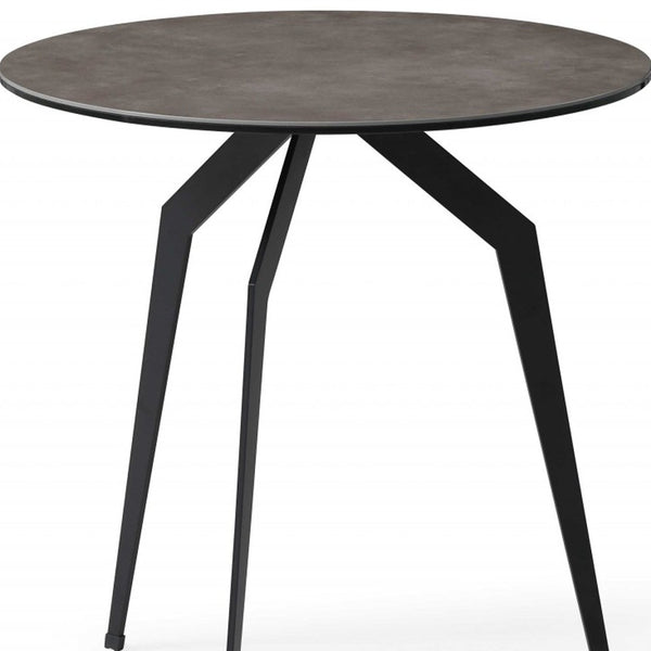Homeroots 20" Black And Gray Ceramic Round End Table   372283