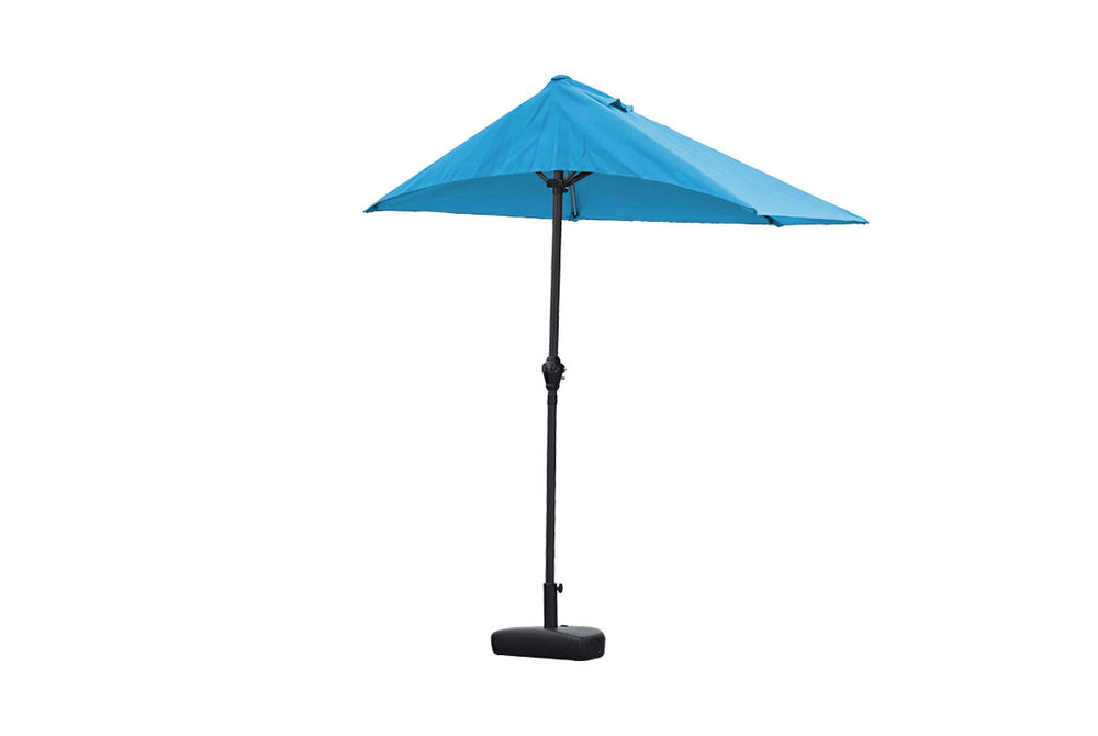 Homeroots 9" Aqua Outdoor Side Wall Umbrella  Jute 372308