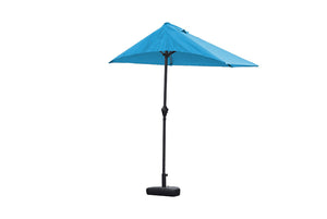 Homeroots 9" Aqua Outdoor Side Wall Umbrella  Jute 372308