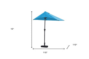 Homeroots 9" Aqua Outdoor Side Wall Umbrella  Jute 372308